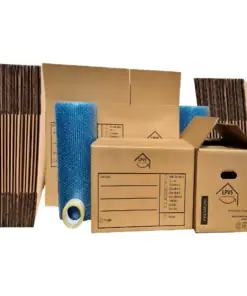 Kit de Déménagement T3 - 30 Cartons 50x30x30 cm + 10 Cartons Livres 26x26x50 cm + 2 Rouleaux de Papier Bulle Offert - Fabriqué en France